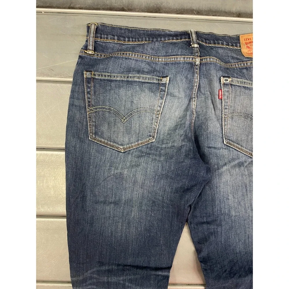 Levis 511 Jeans Mens 36X32 Blue Medium Dark‎ Wash Denim Slim Straight Fit Faded